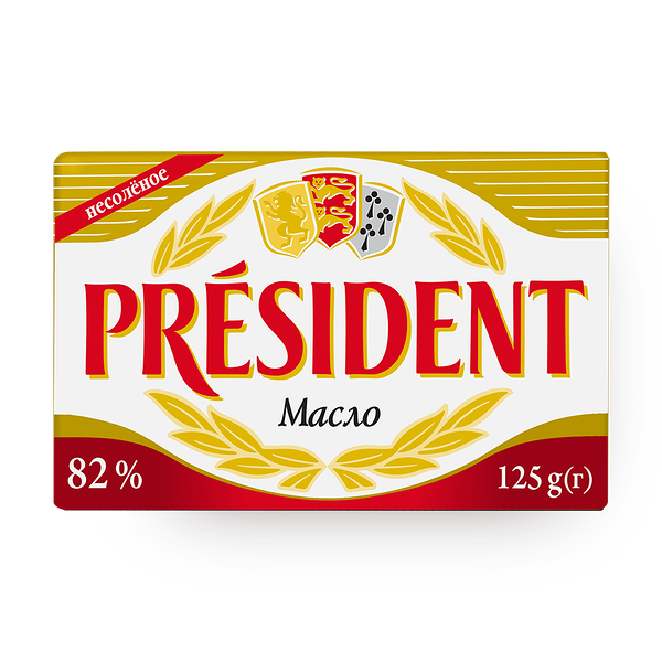 Масло сливочное «President», 82%