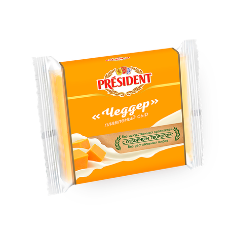 Сыр плавленый ломтевой Чеддер 40% President