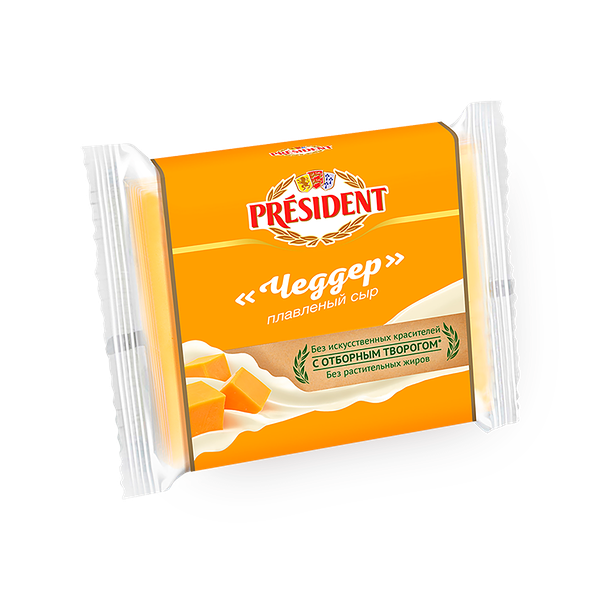 Сыр плавленый ломтевой Чеддер 40% President