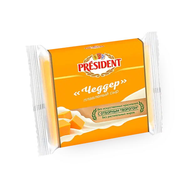 Сыр плавленый ломтевой Чеддер 40% President