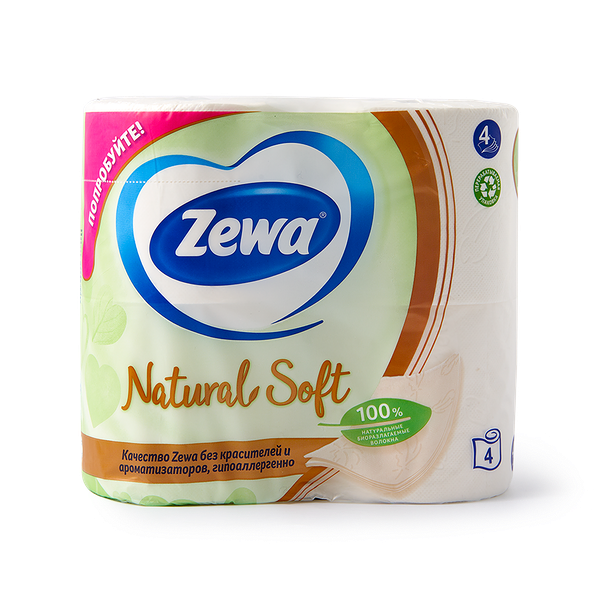 Туалет­ная бумага Zewa Natural Soft 4 слоя