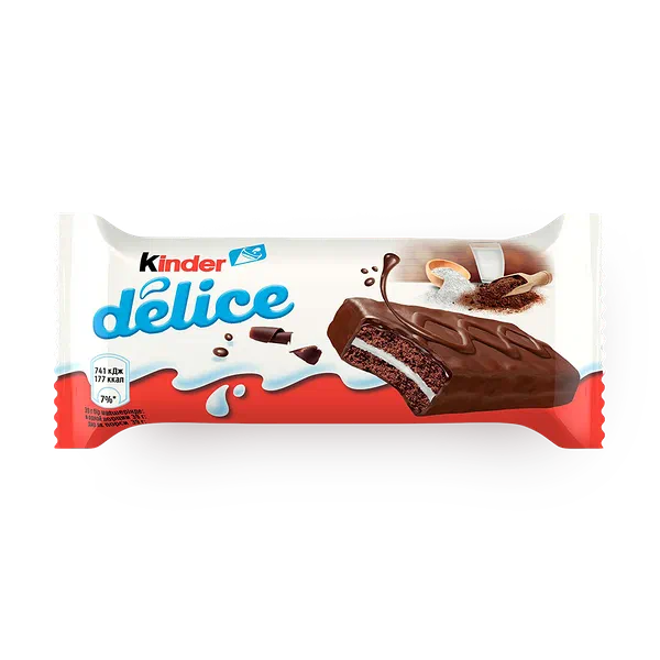 Пирожное Kinder Delice с молочной начинкой в какао-глазури
