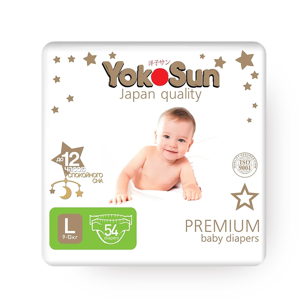 Подгузники YokoSun Premium размер L 9-13 кг