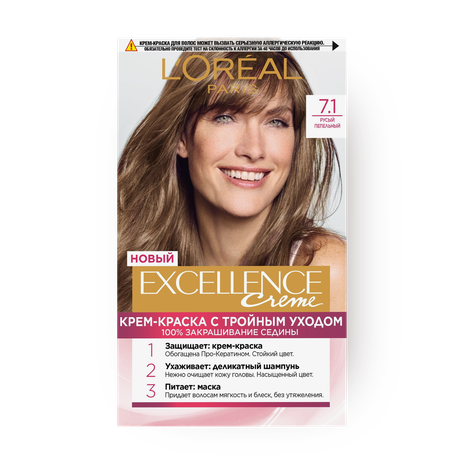 Крем-краска для волос L'Oreal Excellence 7.1 русый пепельный