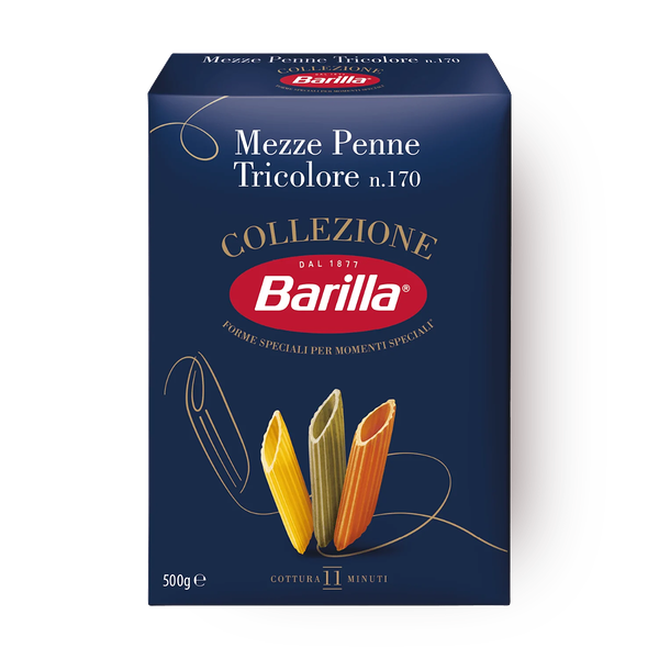 Макароны Penne Mezze Tricolore Barilla Collezione