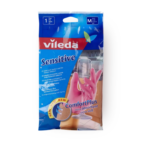 Перчатки хозяйственные Vileda Sensitive Латексные размер М