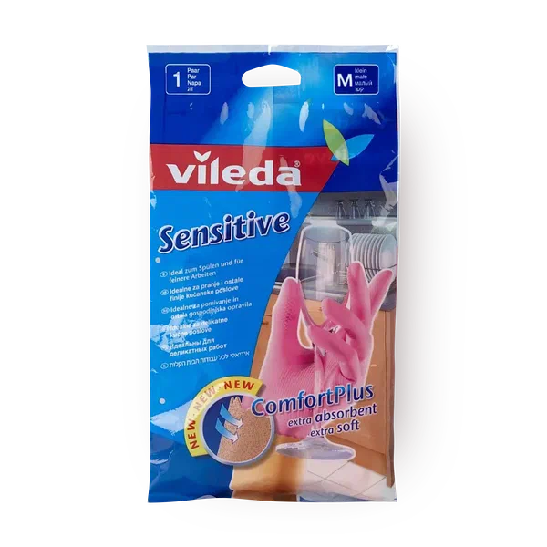 Перчатки хозяйственные Vileda Sensitive Латексные размер М