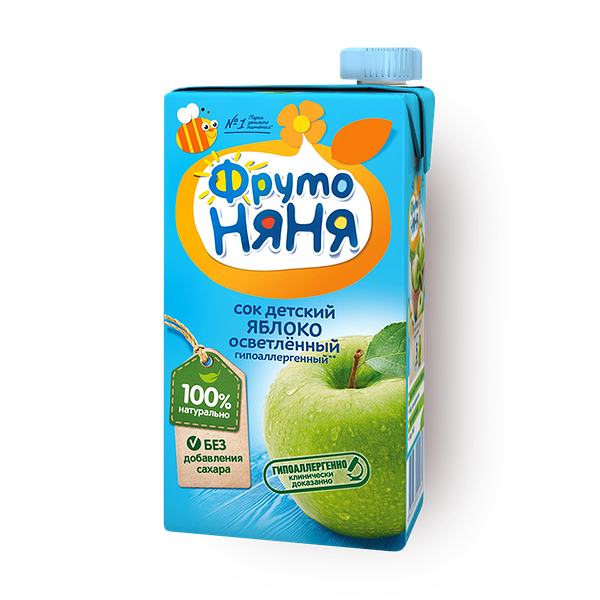 Сок «ФрутоНяня» яблоко осветлённый с 3 лет
