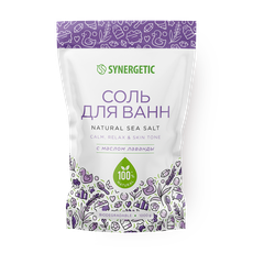 Соль морская для ванн Synergetic с маслом лаванды, 1 кг — купить с ...