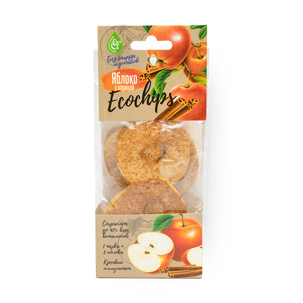 Яблоко сушёное с корицей Biorganic Ecochips