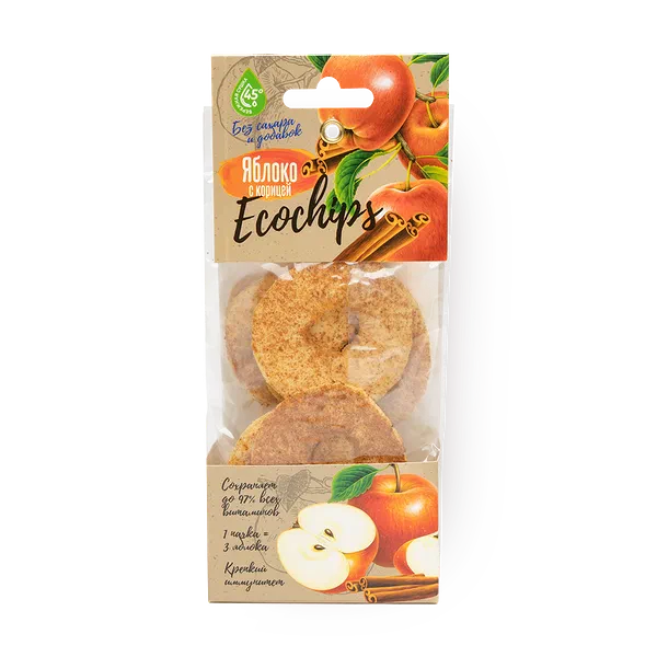 Яблоко сушёное с корицей Biorganic Ecochips