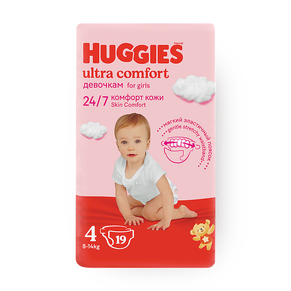 Подгузники Huggies Ultra Comfort №4 8-14Кг Girl