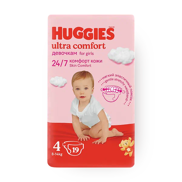 Подгузники Huggies Ultra Comfort №4 8-14Кг Girl