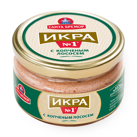Икра деликатесная «Санта Бремор» с копчёным лососем