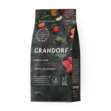 Сухой корм для щенков Grandorf ягнёнок с бататом