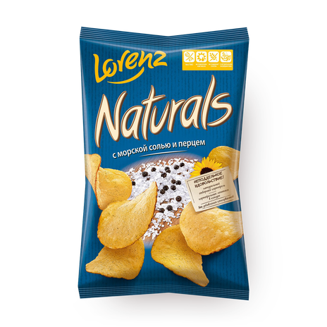 Чипсы картофельные Naturals с морской солью и перцем