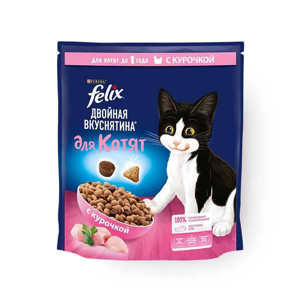 Корм для котят Felix Двойная Вкуснятина курочка