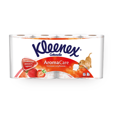 Туалетная бумага Kleenex Aroma Care 3 слоя с ароматом клубники