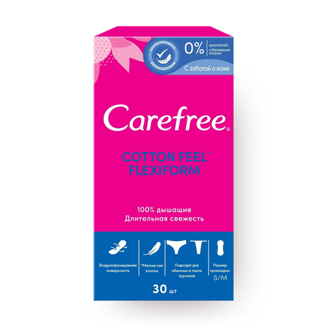 Прокладки ежедневные Carefree Cotton Feel Flexiform без запаха
