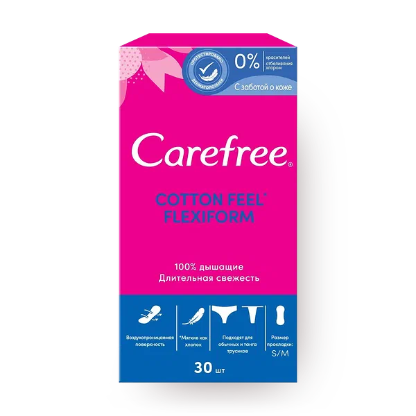Прокладки ежедневные Carefree Cotton Feel Flexiform без запаха