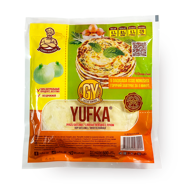 Лепёшка слоёная Yufka с луком замороженная