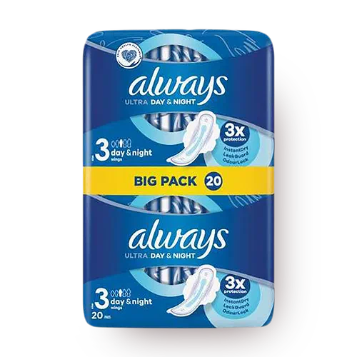 Always Sanitary Pads Double For Night 20 pc. — buy in Ramat Gan for ₪24.90  with delivery from Yango Deli
