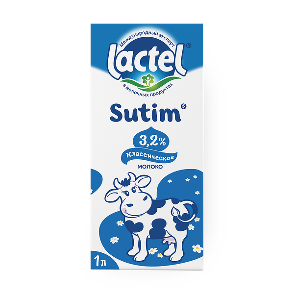 Молоко ультрапастерилизованное 3.2% Lactel Sutim