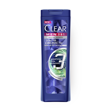 Шампунь-гель Clear 3v1 Ментол для мужчин