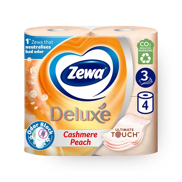 Туалетная бумага Zewa Deluxe 3 слоя персик