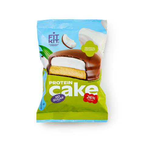 Десерт протеиновый глазированный Fit Kit Protein Cake тропический кокос ...