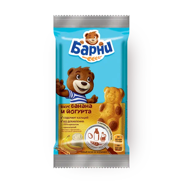 Бисквит Barni с банановой начинкой