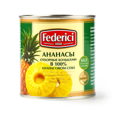 Ананасы кольца Federici отборные в ананасовом соке без добавленного ...