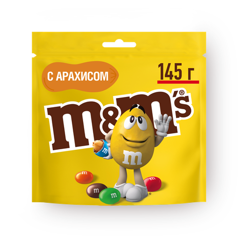 Драже M&M's с арахисом и молочным шоколадом