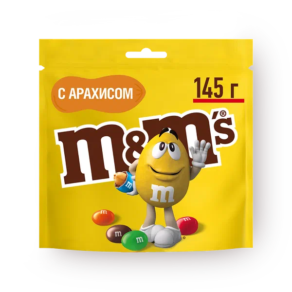 Драже M&M's с арахисом и молочным шоколадом