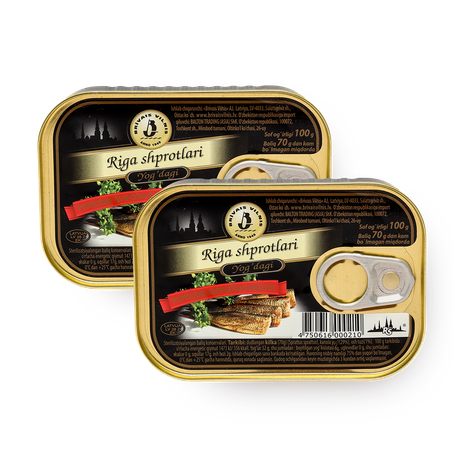 Шпроты Рижские Brivais Vilnis в масле, 100 g, 2 шт