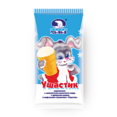 Мороженое ванильное Ушастик «Челны Холод» в вафельном стаканчике с ЗМЖ ...