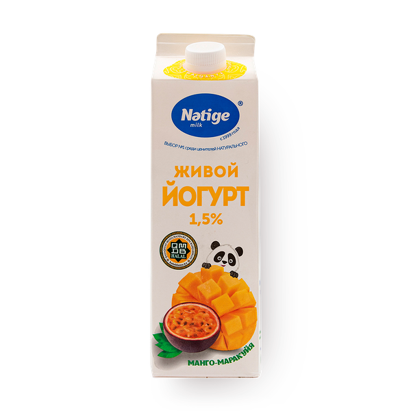 Йогурт живой Natige манго-маракуйя 1,5%