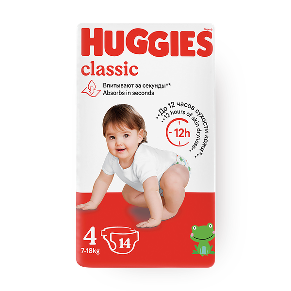 Подгузники Huggies Classic 4 7-18 кг
