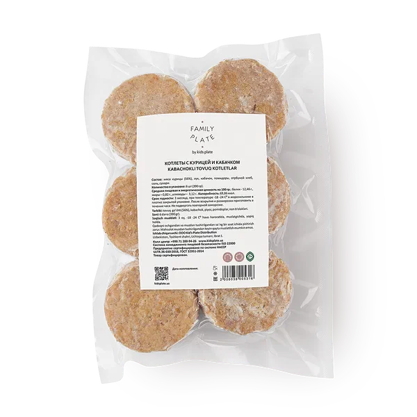Котлеты с курицей и кабачком Family Plate By Kid’s Plate замороженные 6 шт