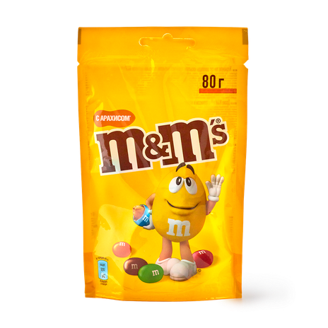 Драже M&M's с арахисом, 80 г — купить с доставкой из Яндекс Лавки