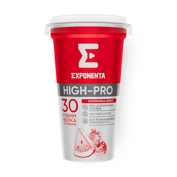 Напиток кисломолочный обезжиренный Exponenta High-Pro клубника-арбуз