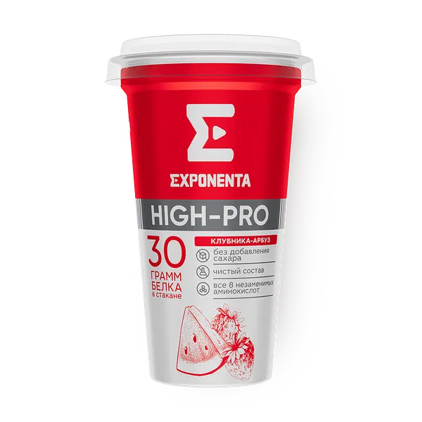 Напиток кисломолочный обезжиренный Exponenta High-Pro клубника-арбуз