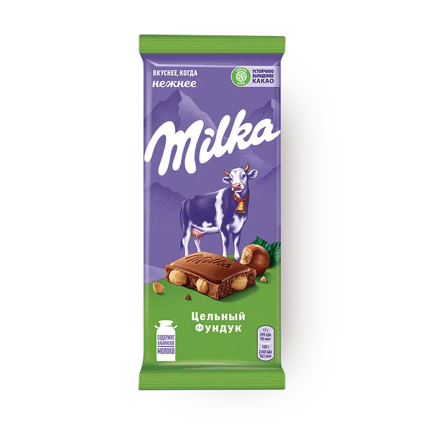 Шоколад Milka с лесным орехом