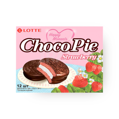 Печенье Lotte Choco Pie клубника