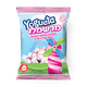 Marshmallow Yogueta - a rolled foam candy with strawberry and vanilla flavors