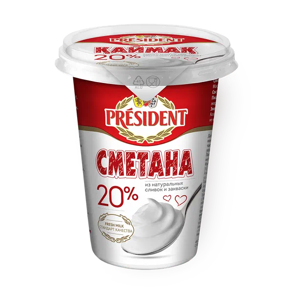 Сметана «President» 20%