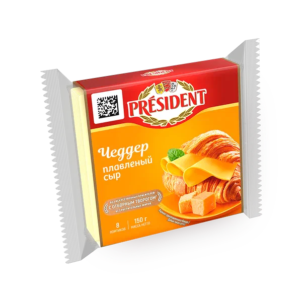 Сыр плавленый Чеддер President 40%
