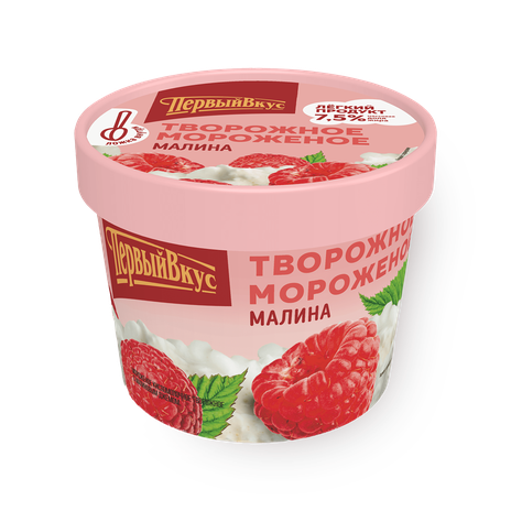 Мороженое творожное «Первый вкус» малина