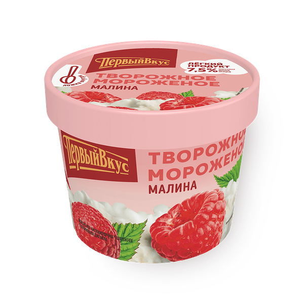 Мороженое творожное «Первый вкус» малина