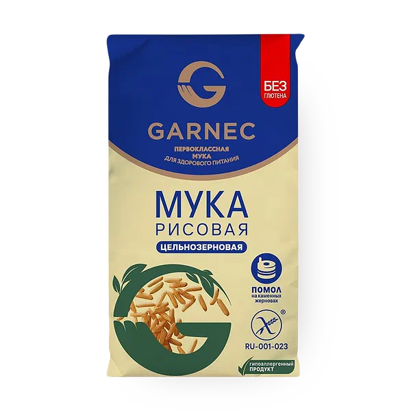 Мука рисовая безглютеновая Garnec цельнозерновая